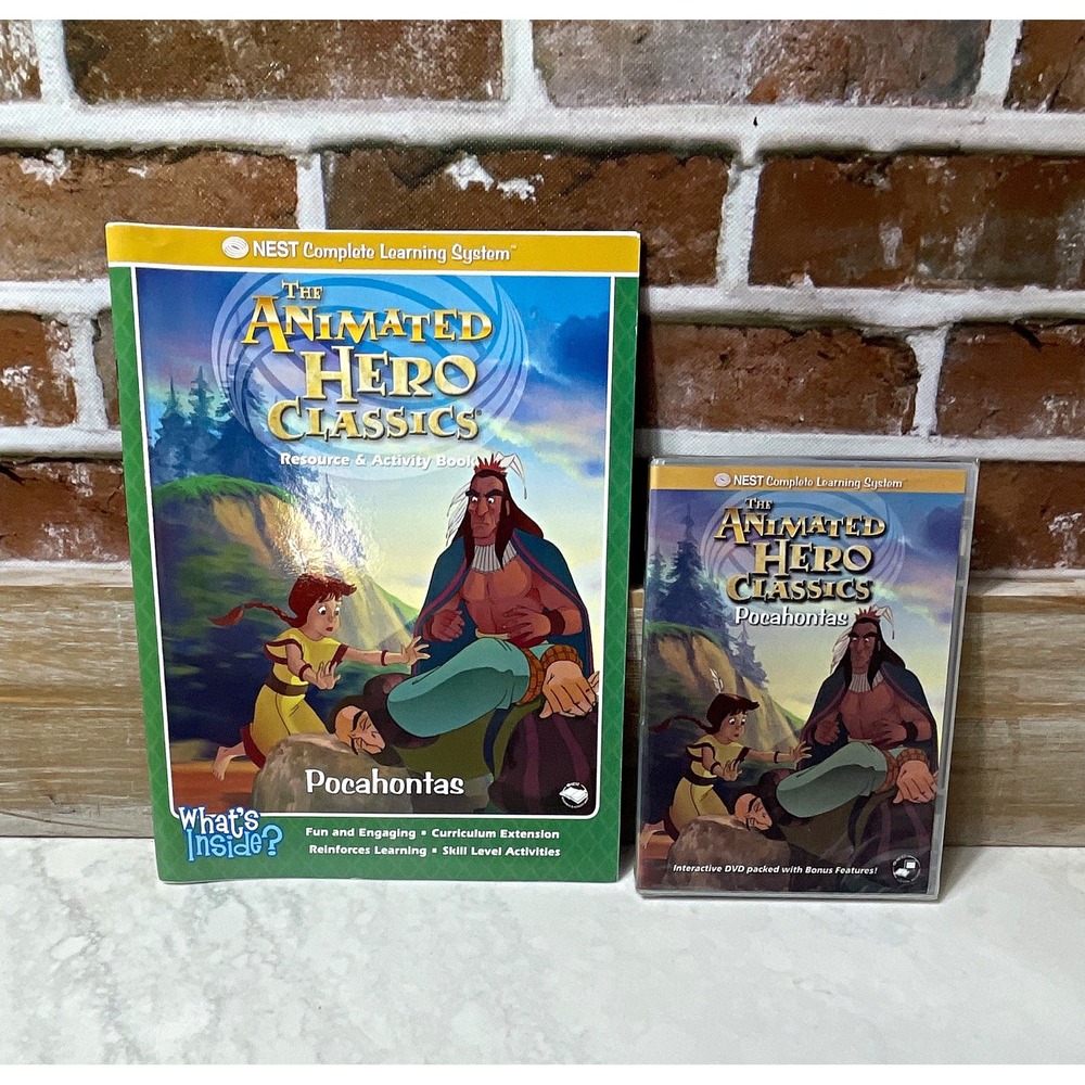 NEST Animated Hero Classics Pocahontas DVD & Activity Book PB Ages - Homeschool